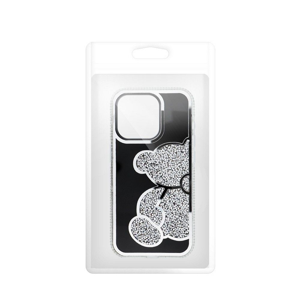 Futerał TEDDY BEAR do IPHONE 15 srebrny