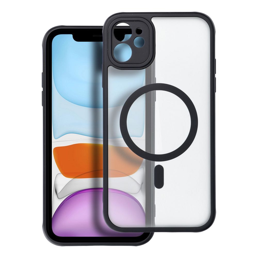 FULL MATTE MAG COVER tok kompatibilis MagSafe-el IPHONE 11-hez fekete