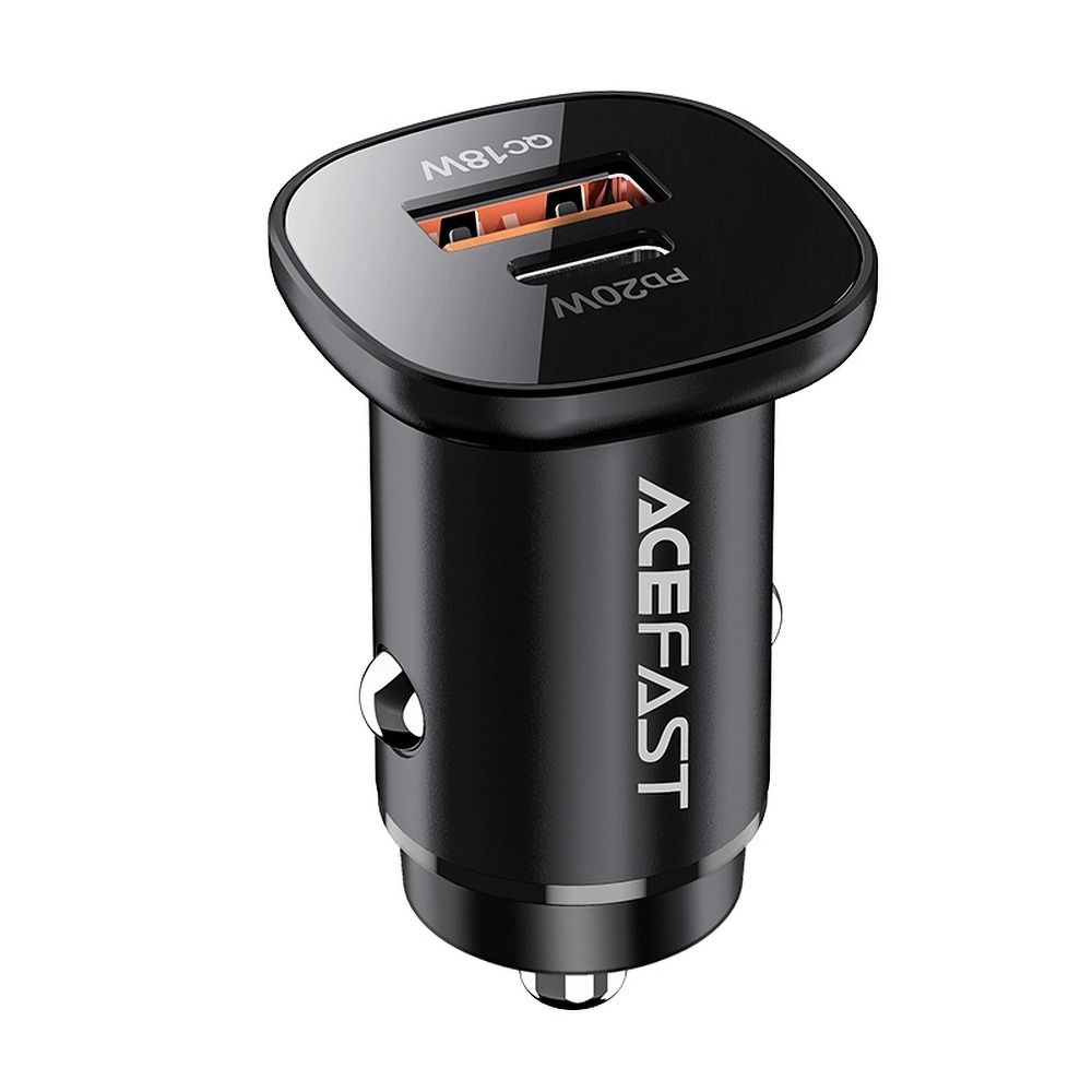 ACEFAST car charger Typ C + USB QC3.0 PD38W B1 mini metal black