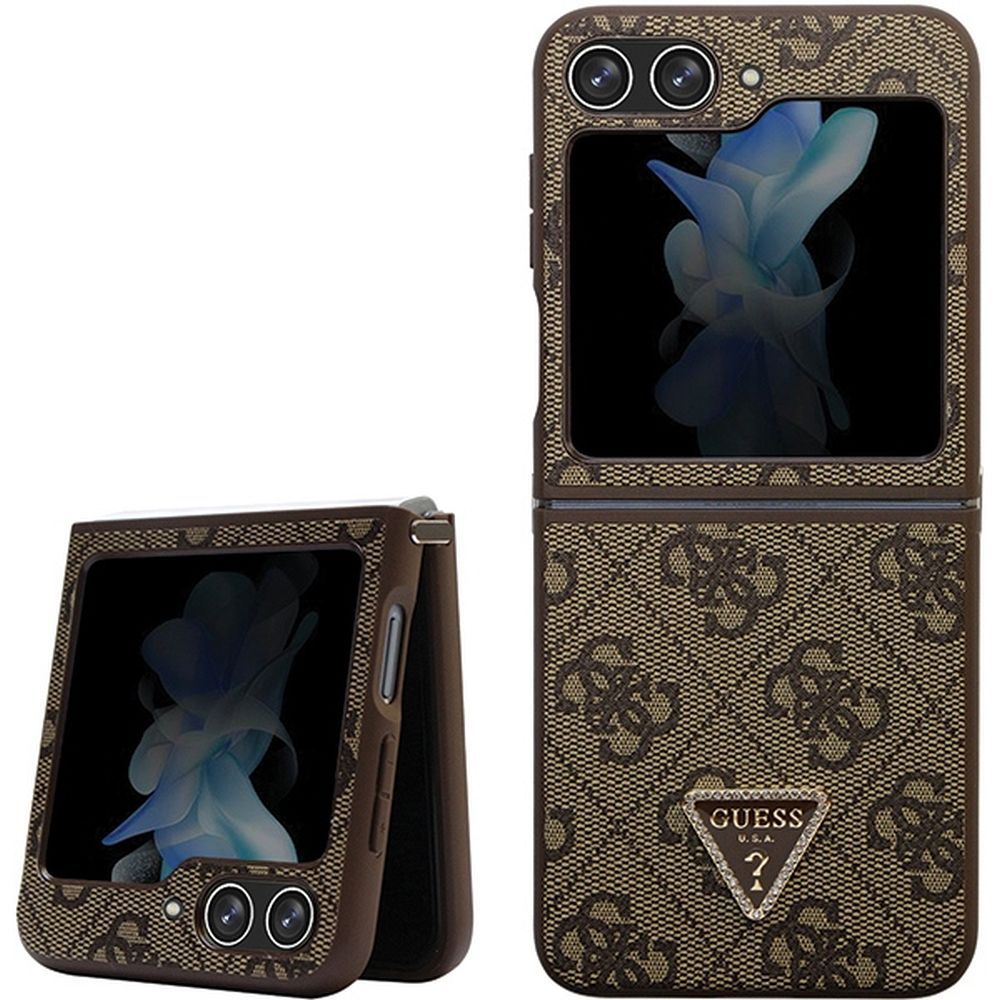 KARL LAGERFELD tok SAMSUNG Flip 5 GUHCZF5P4TDPW számára (4G Triangle Strass / barna)