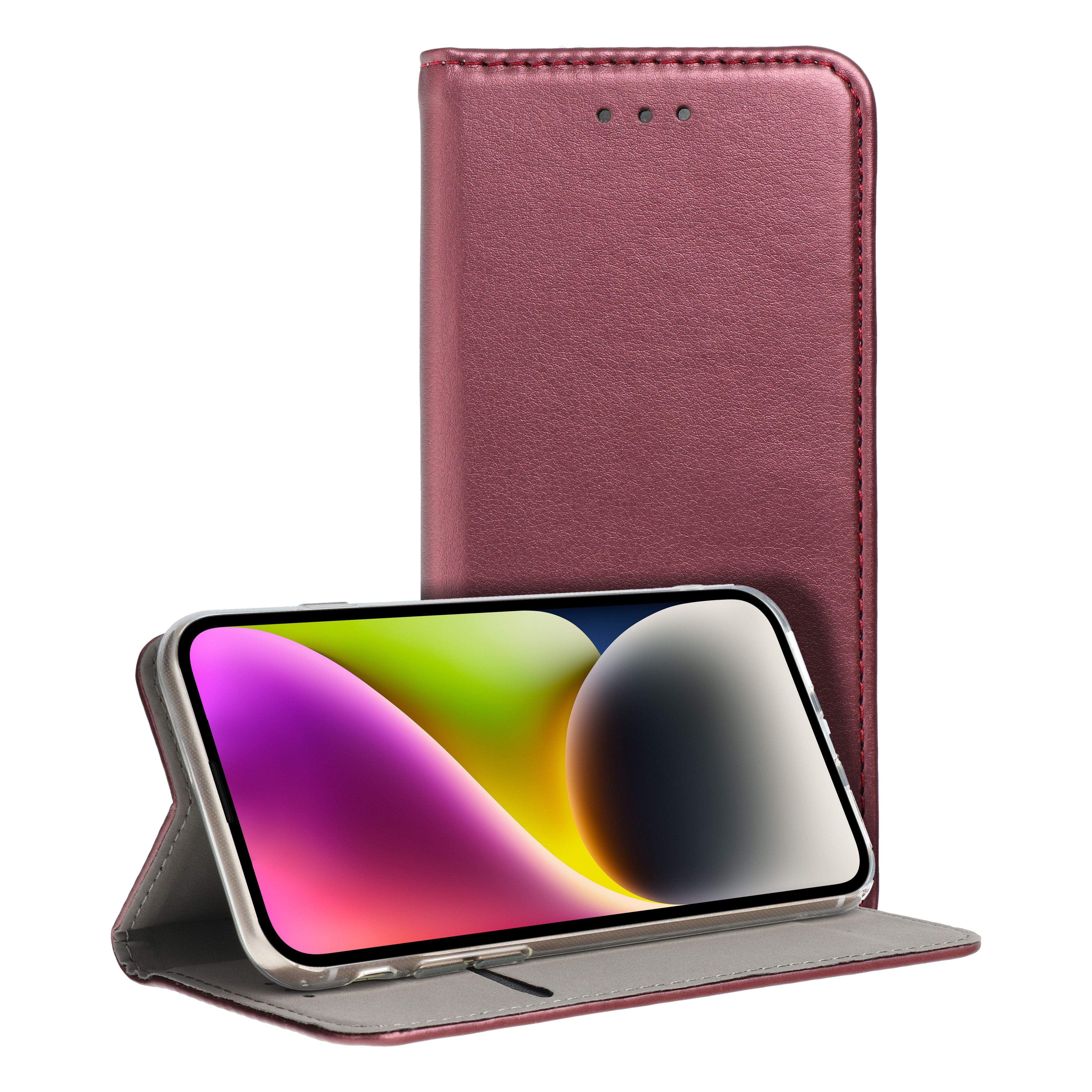 SMART MAGNETO könyvtok MOTOROLA G24 burgundi
