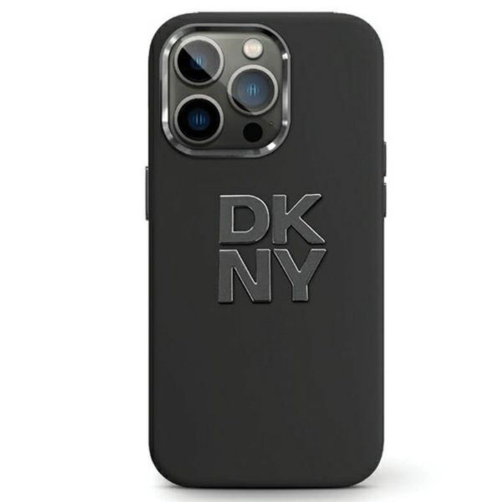 DKNY tok IPHONE 15 DKHCP15SSMCBSK (DKNY HC Szilikon W/Stack Fém Logó) fekete