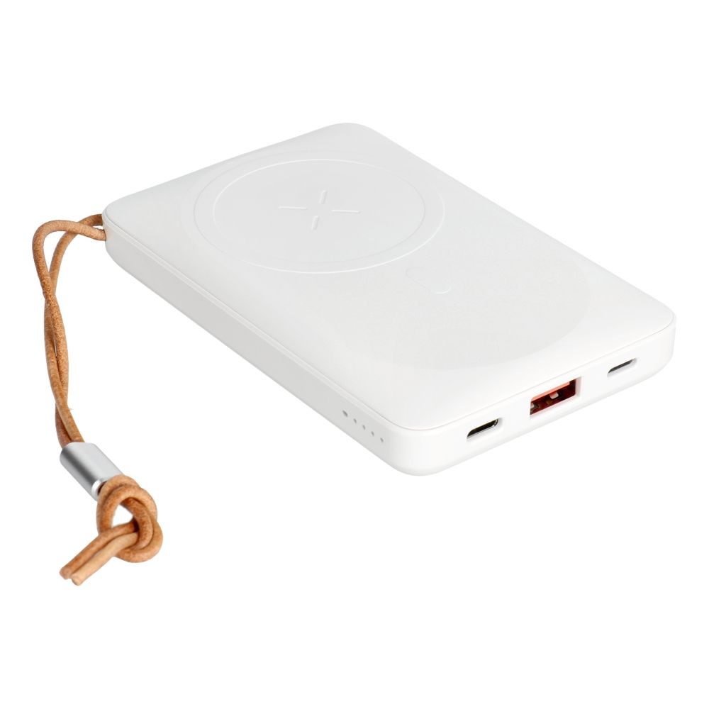 VEGER powerbank 10 000 mAh indukciós töltéssel, MagSafe kompatibilis, PD QC3.0 2A 20W MagOn (VP1151 / W1151) fehér