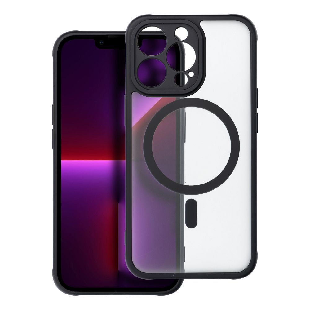 Teljes Matt Mag Cover tok MagSafe kompatibilitással IPHONE 13 Pro-hoz fekete