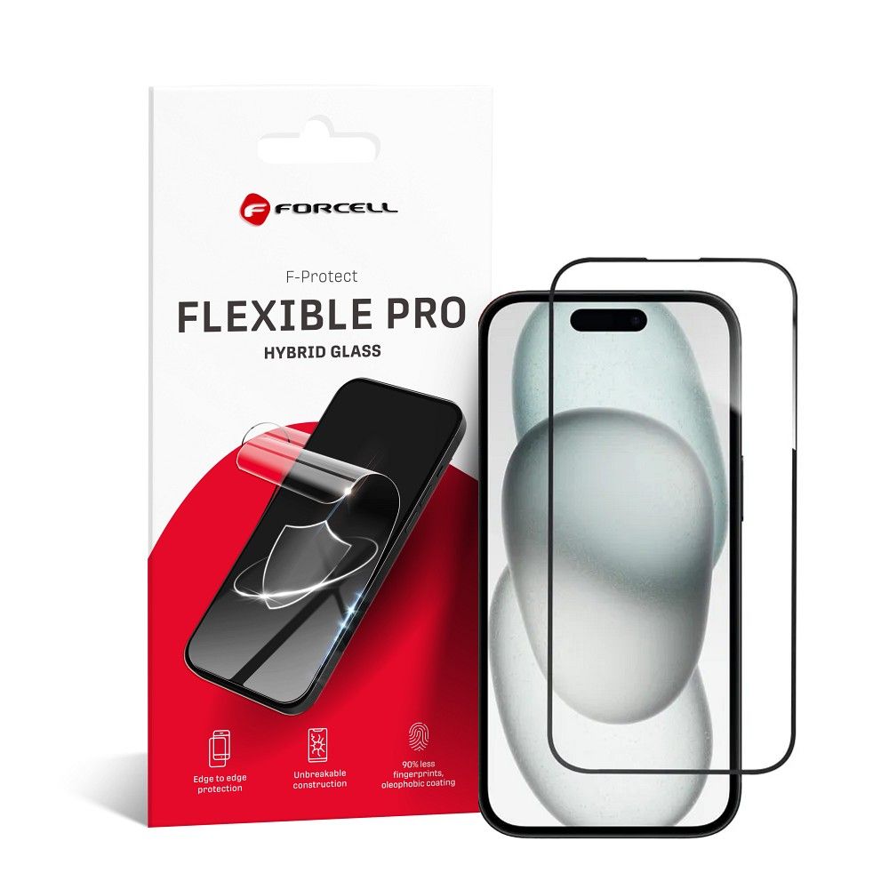 Forcell Flexible Nano Glass 5D iPhone 15 Plus fekete