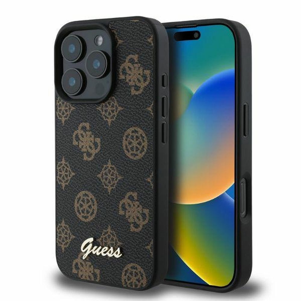 KARL LAGERFELD tok IPHONE 16 Pro-hoz, MagSafe kompatibilis GUHMP16LPGPYSK (PU Peony Script) fekete