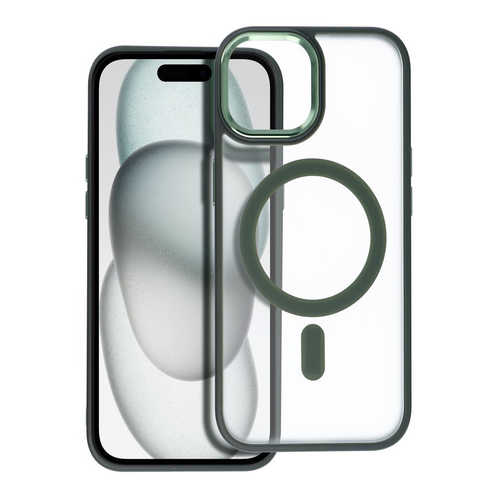 MATTE MAG COVER case compatible with MagSafe for IPHONE 15 green