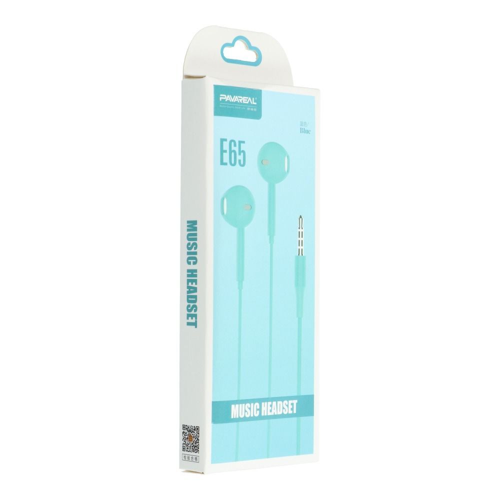 PAVAREAL wire earphone Jack 3,5 mm with microphone PA-E65 blue