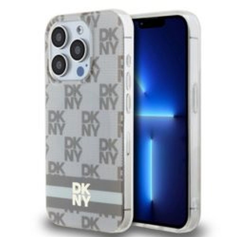 DKNY tok IPHONE 13 Pro Max-hoz, MagSafe kompatibilis DKHMP13XHCPTSE (DKNY HC MagSafe PC TPU Kockás Minta Nyomtatott Csíkokkal) bézs