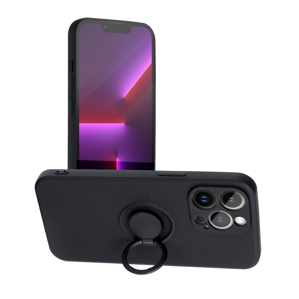 SILIKON GYŰRŰS tok IPHONE 12 Pro Max-hoz fekete