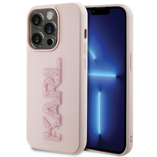 KARL LAGERFELD tok IPHONE 15 Pro Max KLHCP15X3DMBKCP (3D Logo Glitter) rózsaszín