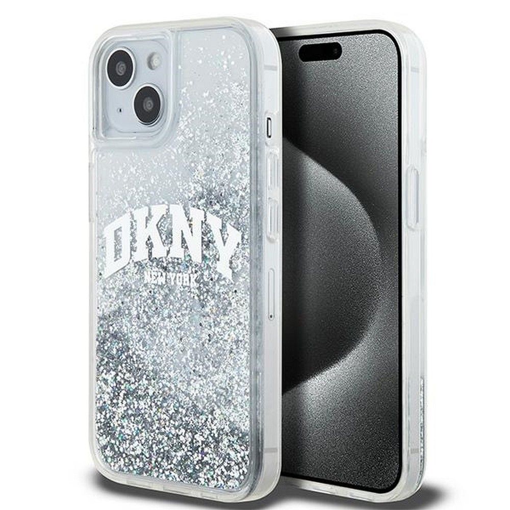 DKNY tok IPHONE 15 DKHCP15SLBNAET (DKNY HC Liquid Glitters W/Arch Logo) fehér
