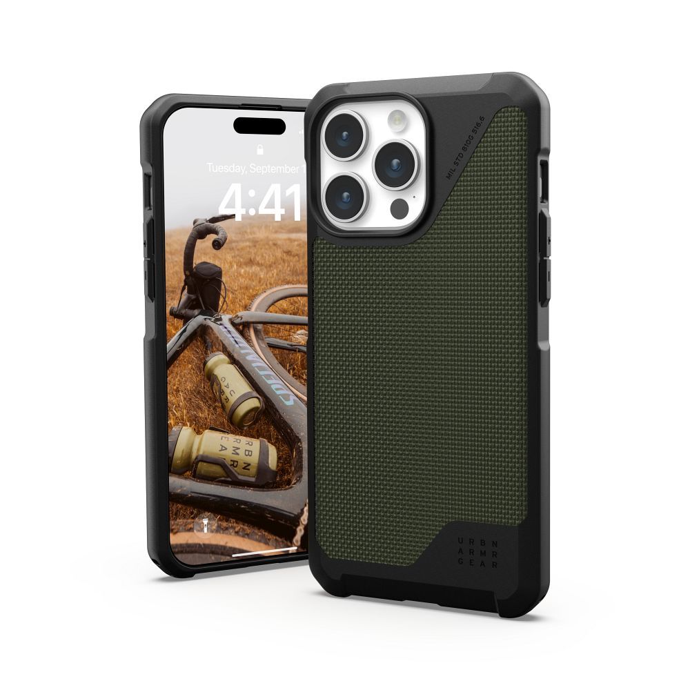 (UAG) Urban Armor Gear Metropolis LT tok MagSafe kompatibilis IPHONE 15 PRO MAX-hoz, kevlar olívazöld