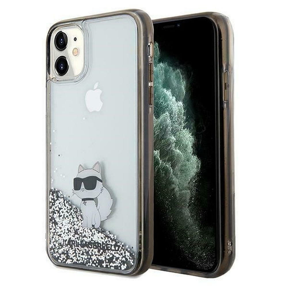 KARL LAGERFELD tok IPHONE 11 KLHCN61LKCNSK (Folyékony Csillám C) átlátszó