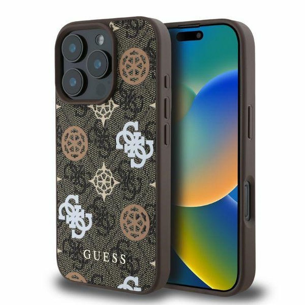 KARL LAGERFELD tok IPHONE 16 Pro-hoz, MagSafe kompatibilis GUHMP16LP4PWPW (PU Peony 4G háttérrel) barna