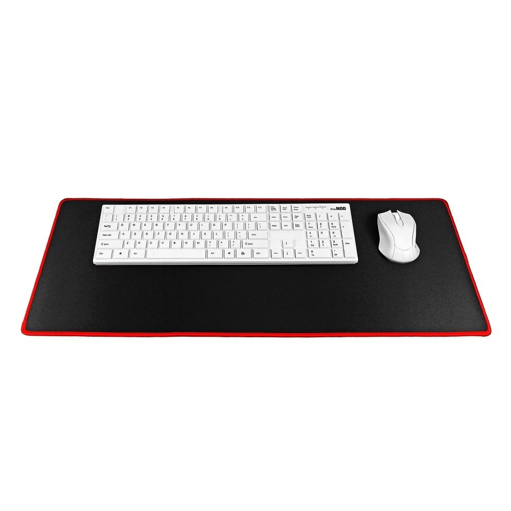 Játékos egér- és billentyűzetpad 700 x 300 x 3 mm fekete piros varrással
