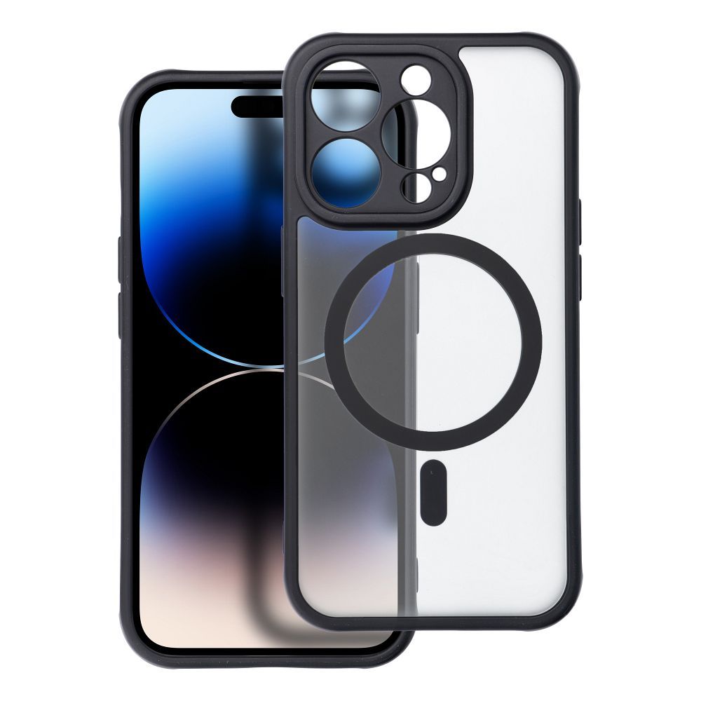 Teljes Matt Mag Cover tok MagSafe kompatibilitással IPHONE 14 Pro-hoz fekete