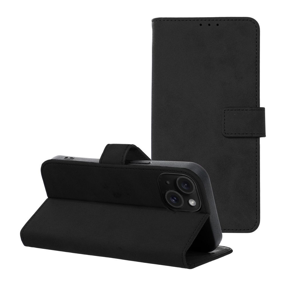 TENDER könyvtok IPHONE 15-höz fekete