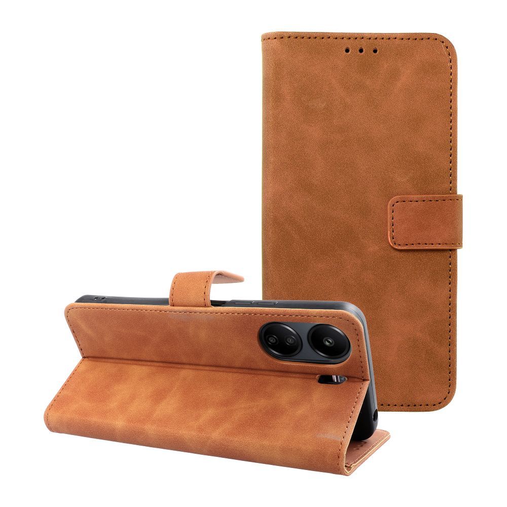 TENDER könyvtok XIAOMI Redmi 13C / POCO C65 barna