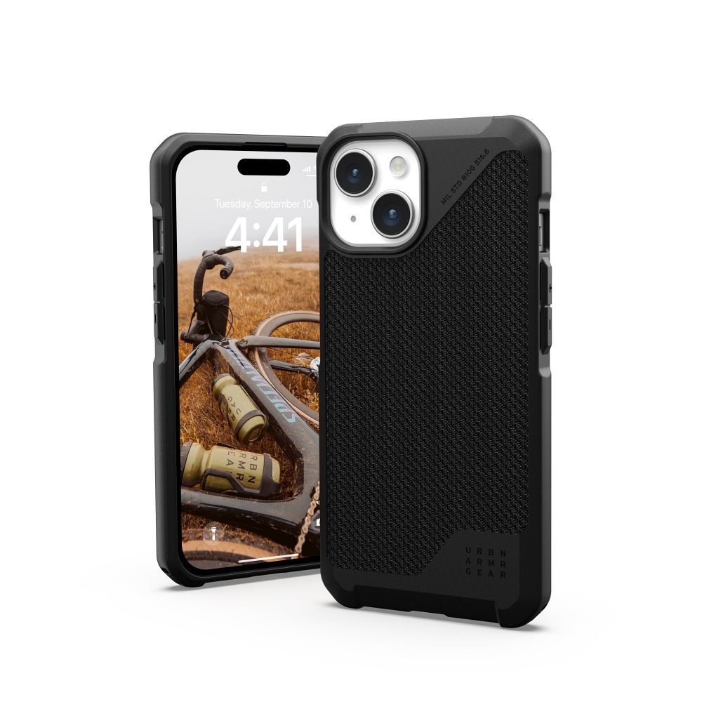 (UAG) Urban Armor Gear Metropolis LT tok MagSafe kompatibilis IPHONE 15-höz, kevlar fekete
