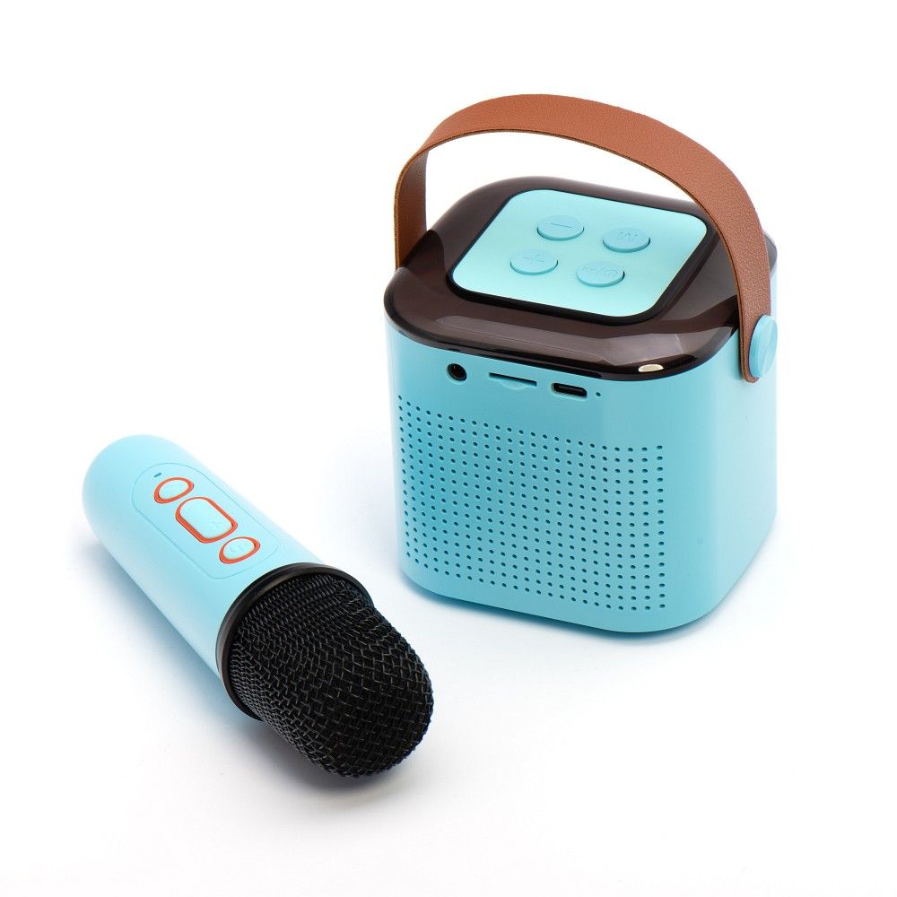 Mini Bluetooth Hangszóró + Vezeték nélküli Mikrofon LED Y1 kék