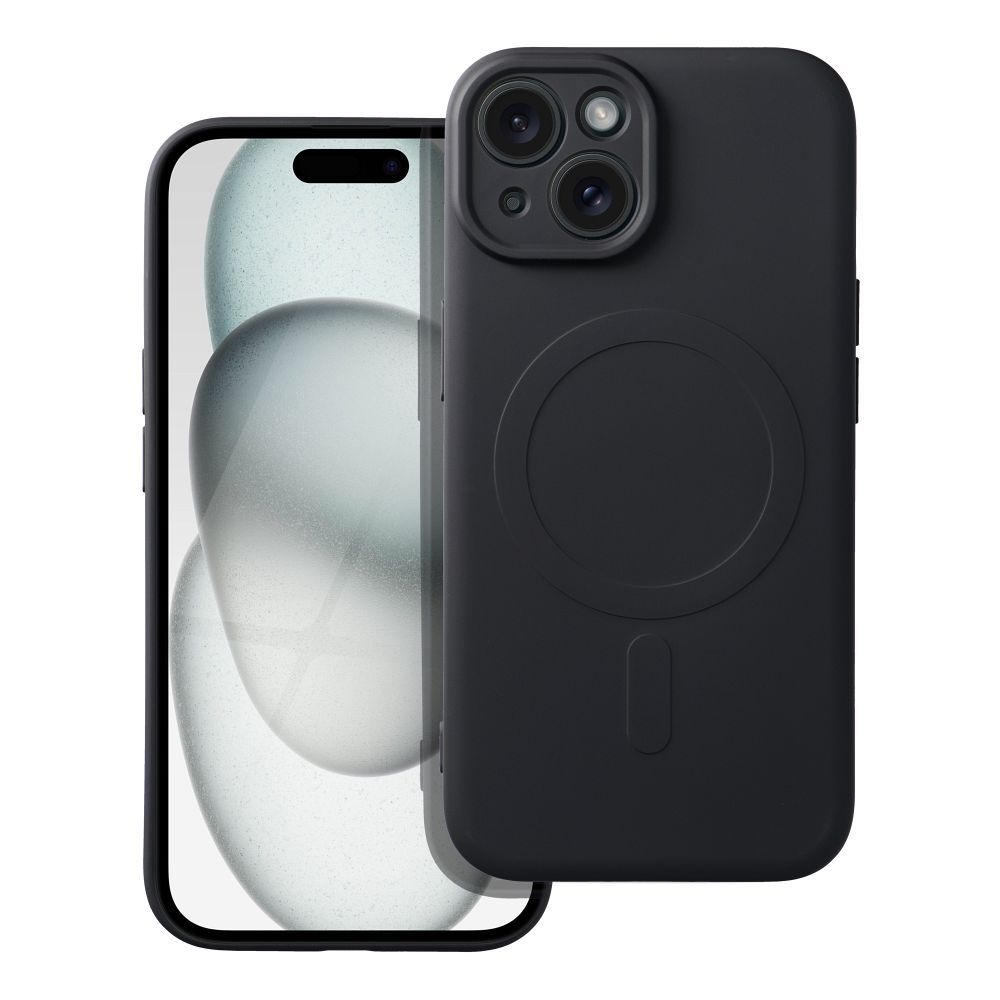 SILIKON MAG COVER tok MagSafe kompatibilis IPHONE 15-höz fekete