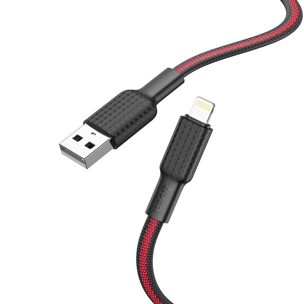 HOCO USB A – Lightning kábel 2,4A X69 1 m fekete piros