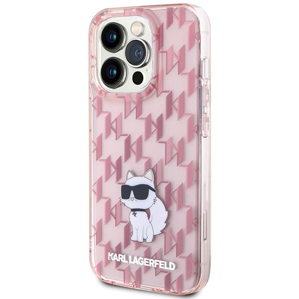 Eredeti előlap KARL LAGERFELD KLHCP15XHNCMKLP iPhone 15 PRO MAX (Monogram / rózsaszín) tok