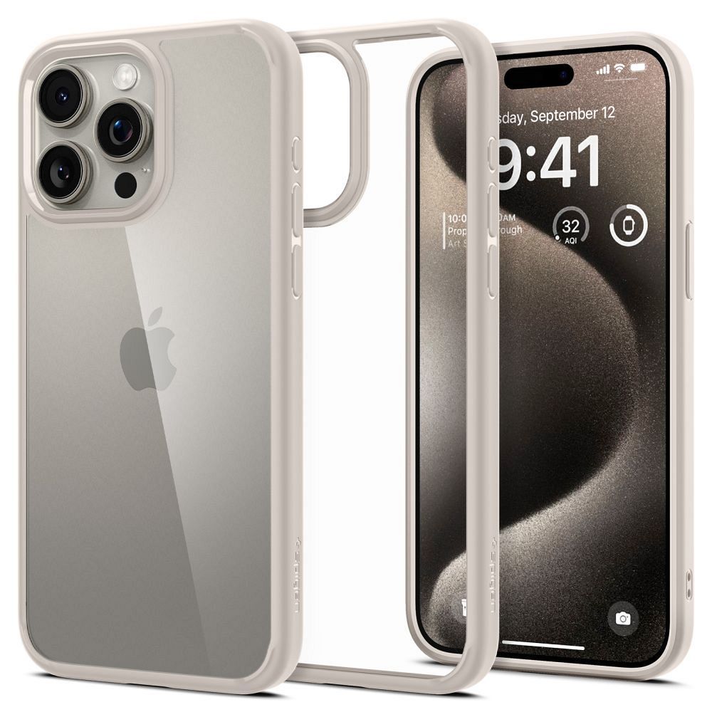 SPIGEN Ultra Hybrid tok IPHONE 15 PRO MAX természetes titán