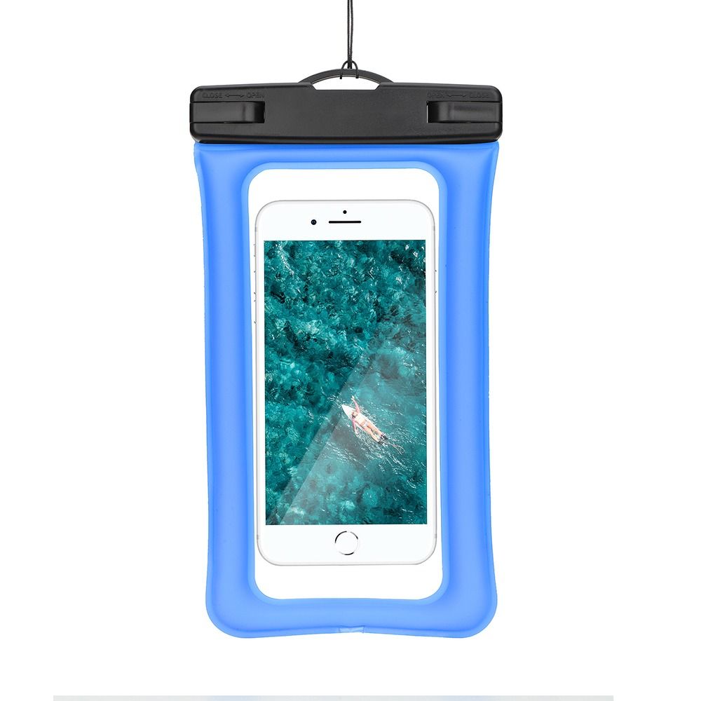 Vízálló mobiltelefon táska műanyag zárással AIRBAG kék