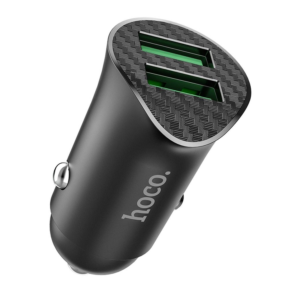 HOCO autós töltő 2 x USB A QC3.0 18W Z39 fekete