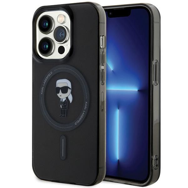 KARL LAGERFELD tok IPHONE 15 Pro KLHMP15LHFCKNOK (Ikonik + MAG) fekete