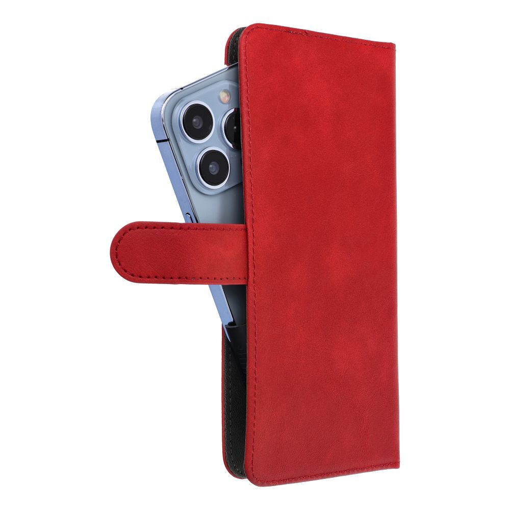 Univerzális könyv tok KÖZEPES méret SAMSUNG S21 / NOTE / NOTE 2 / NOTE 3 / S10 / HUAWEI P30 Lite / P9 / P9 Lite / SONY XPERIA Z3 / Z4 / Z5 piros