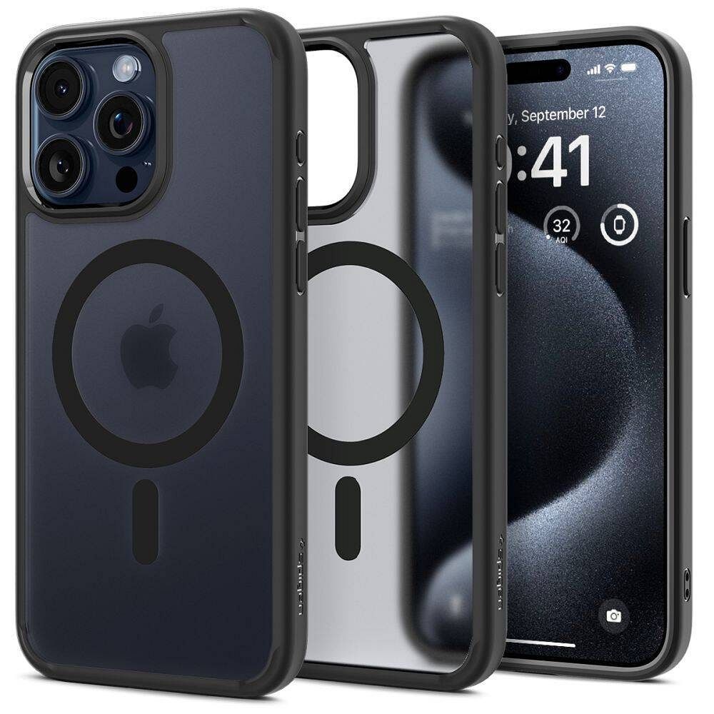 Case SPIGEN Ultra Hybrid Mag compatible with MagSafe for IPHONE 16 Pro frost black