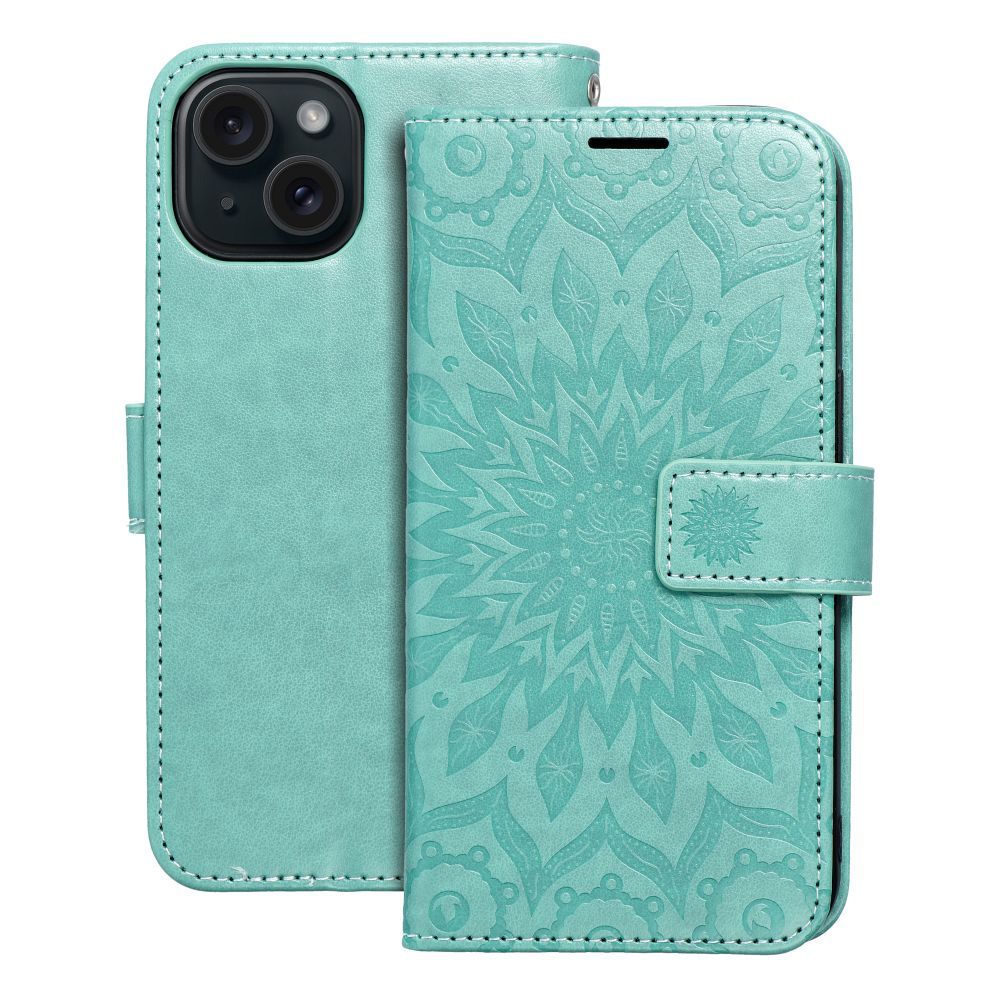 MEZZO könyvtok IPHONE 15 mandala zöld