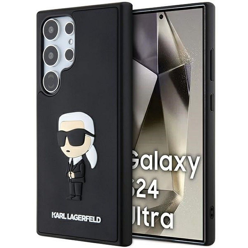 KARL LAGERFELD tok SAMSUNG S24 Ultra KLHCS24L3DRKINK (3D RUBBER IKONIK NFT) fekete
