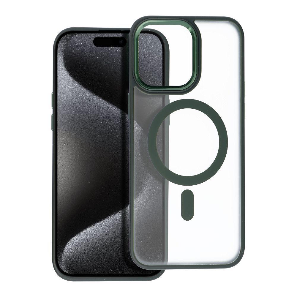 MATTE MAG COVER tok kompatibilis MagSafe-el IPHONE 15 Pro Max zöld