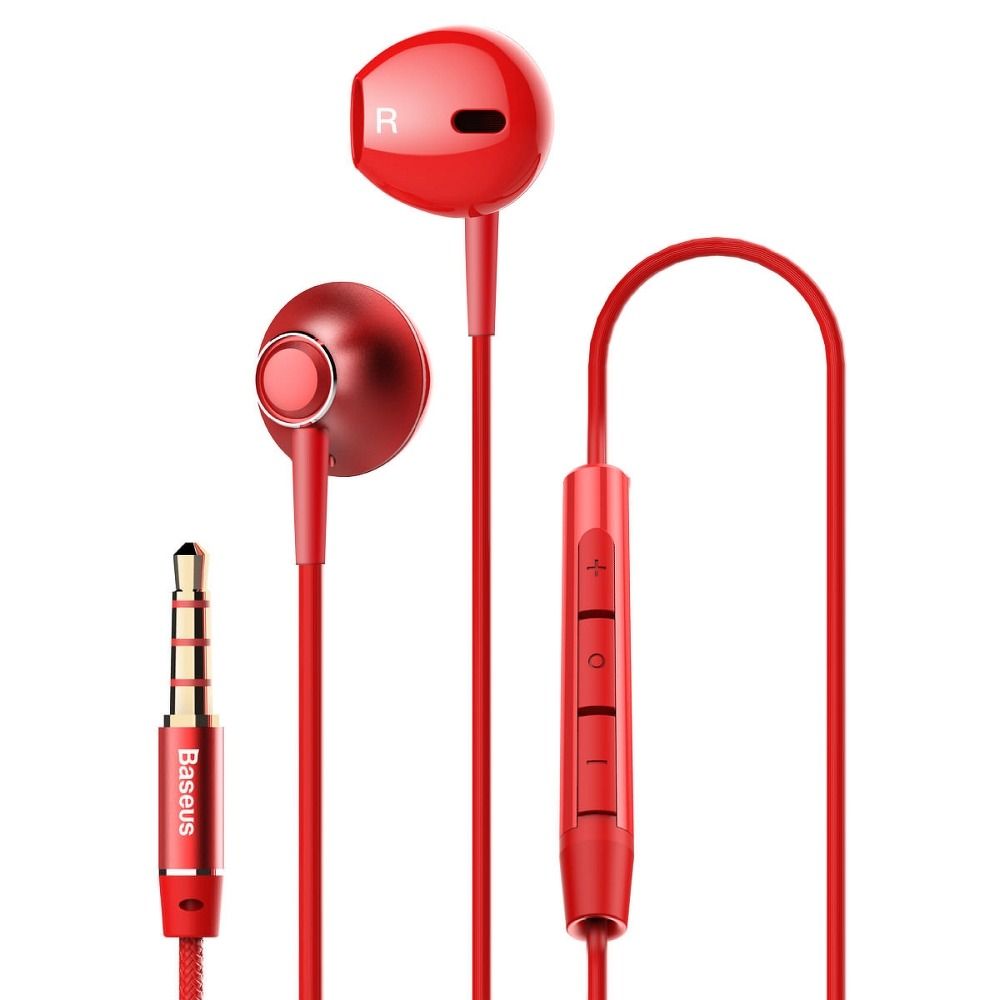BASEUS Encok Wired Earphone H06 Piros NGH06-09