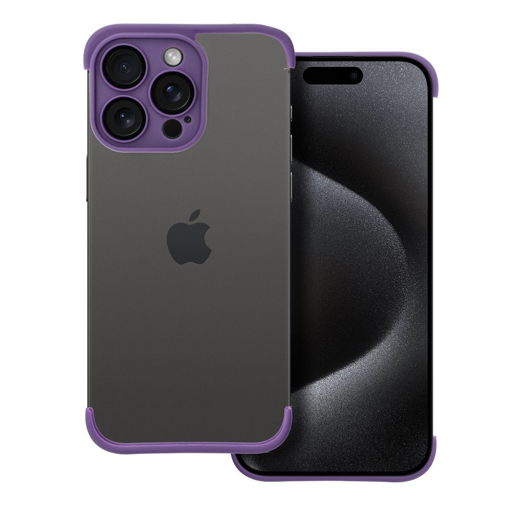 MINI BUMPERS tok kamera sziget védelemmel IPHONE 15 Pro Max sötétlila