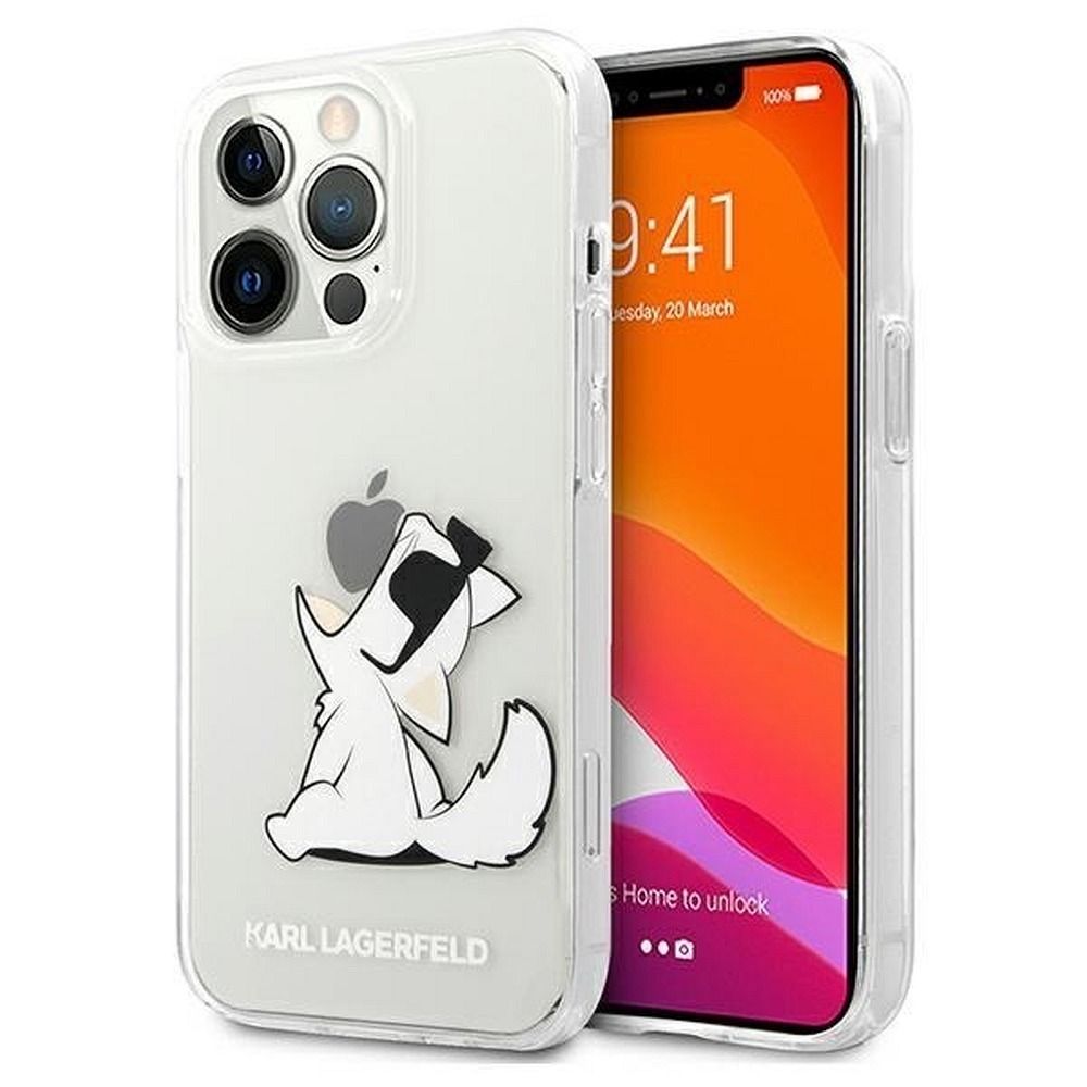 KARL LAGERFELD tok IPHONE 13 Pro KLHCP13LCFNRC (Choupette eat) átlátszó