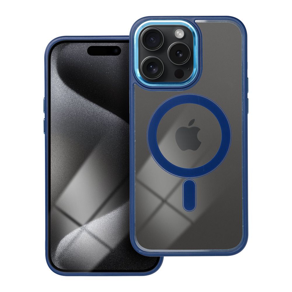 COLOR EDGE MAG COVER tok kompatibilis MagSafe számára IPHONE 15 Pro Max tengerészkék