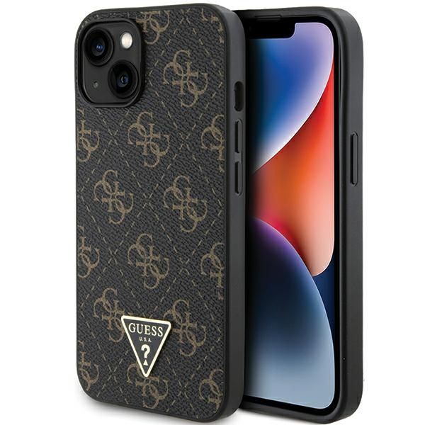 KARL LAGERFELD tok IPHONE 13 / 14 / 15 GUHCP14SPG4GPK (Háromszög Fém Logó) fekete