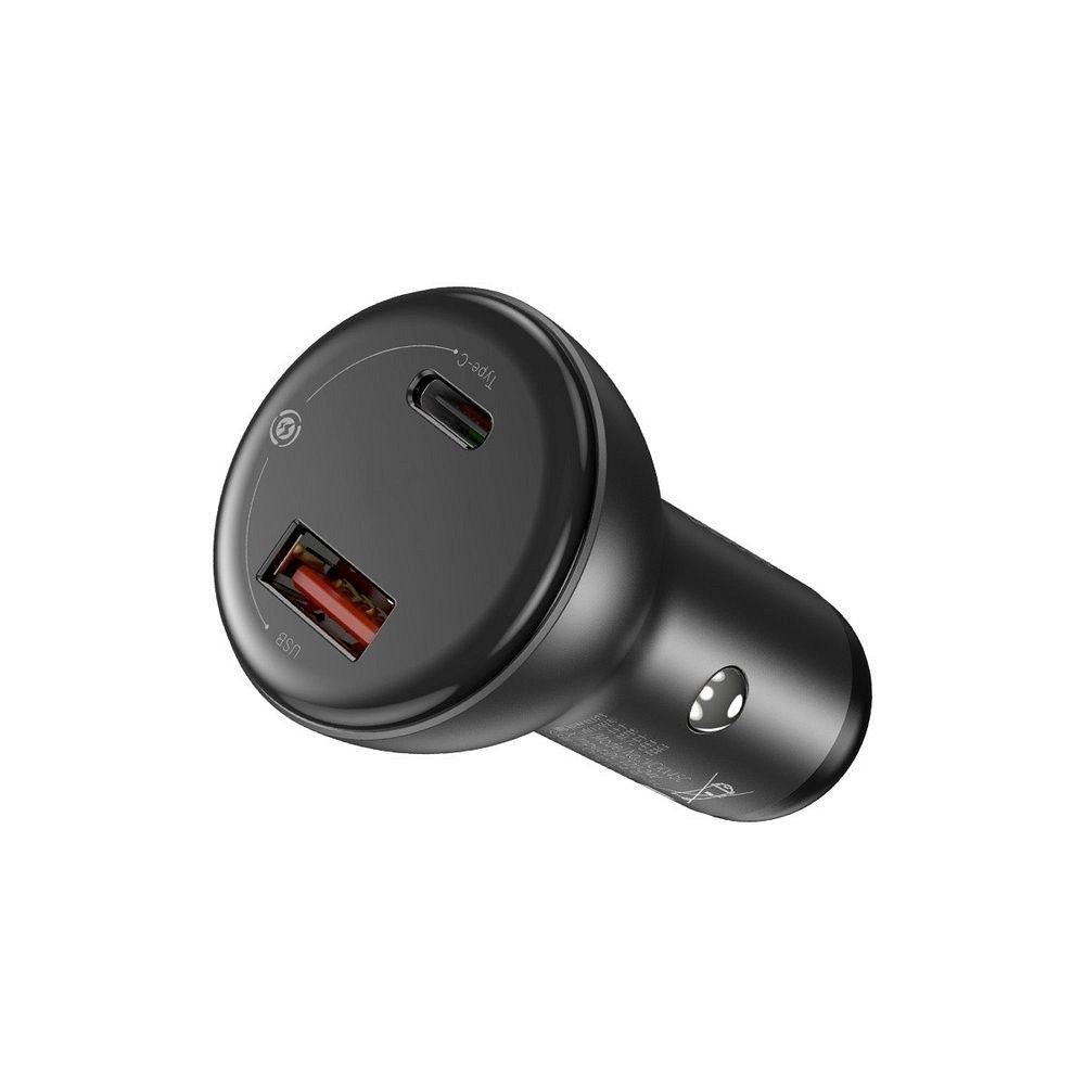 BASEUS car charer 2x USB Quick Charger QC4.0 5A 45W Digital Display PPS Gray CCBX-C0G