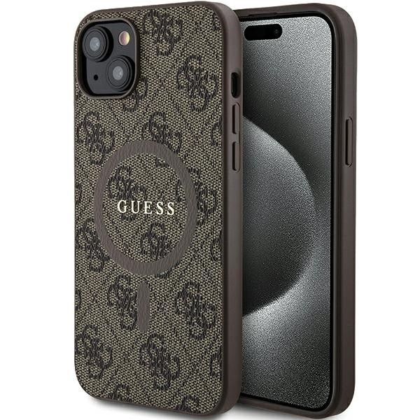 KARL LAGERFELD tok IPHONE 14-hez, MagSafe kompatibilis GUHMP14SG4GFRW (4G Ring klasszikus logó) barna