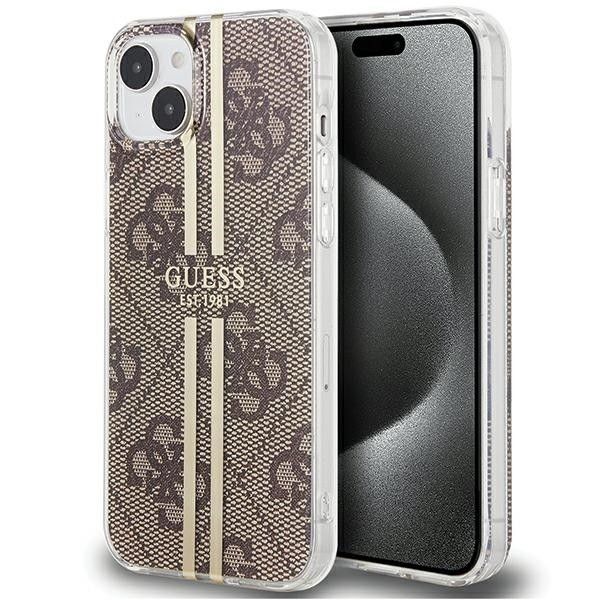 GUESS case for IPHONE 15 GUHCP15SH4PSEGW (4G Gold Stripe) brown