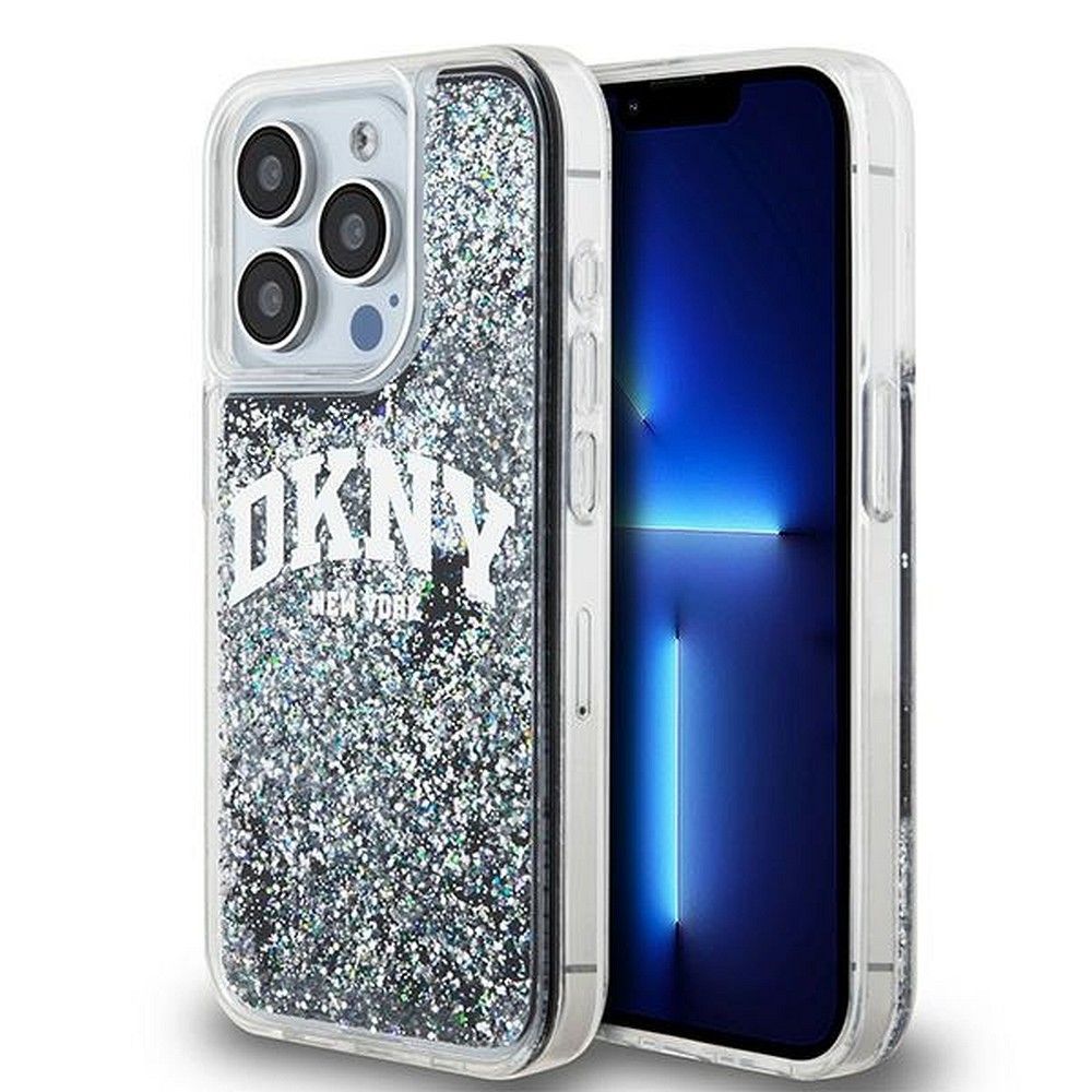 DKNY tok IPHONE 14 Pro DKHCP14LLBNAEK (DKNY HC Liquid Glitters W/Arch Logo) fekete