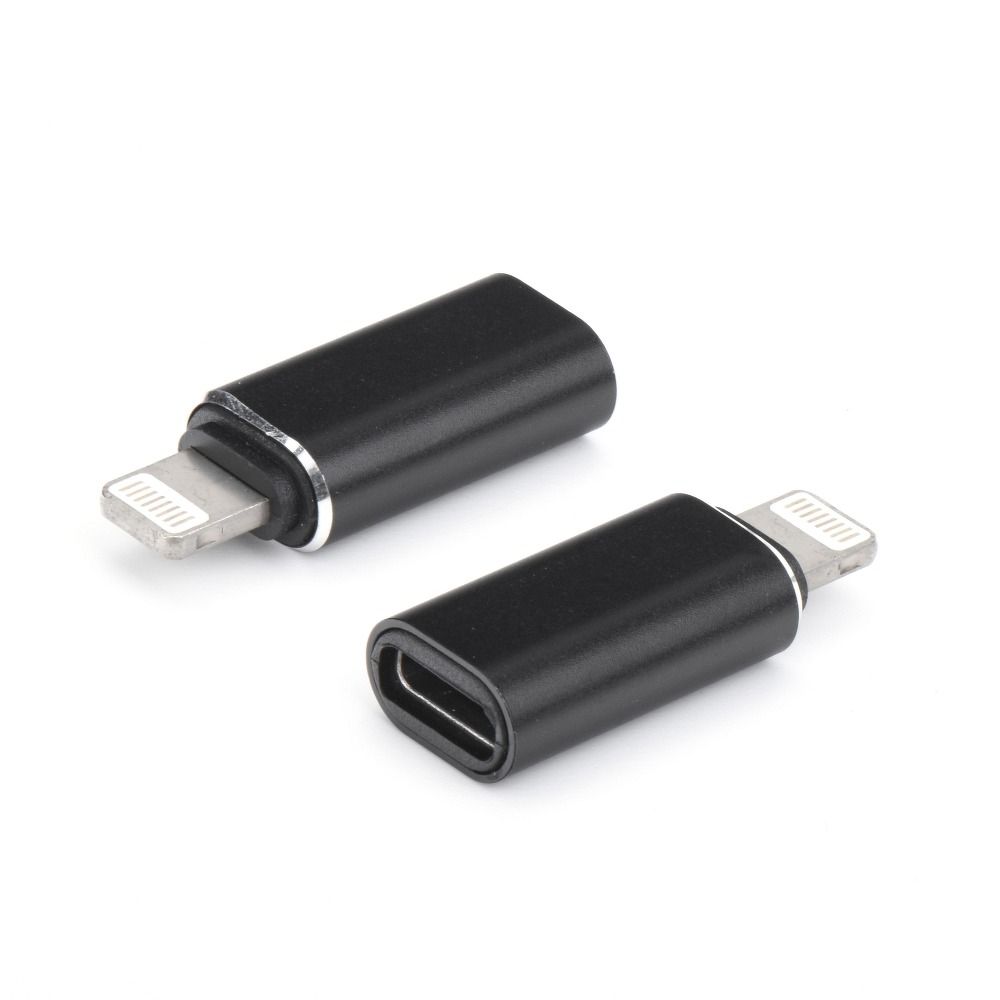 Type C (női) – Lightning (férfi) adapter fekete