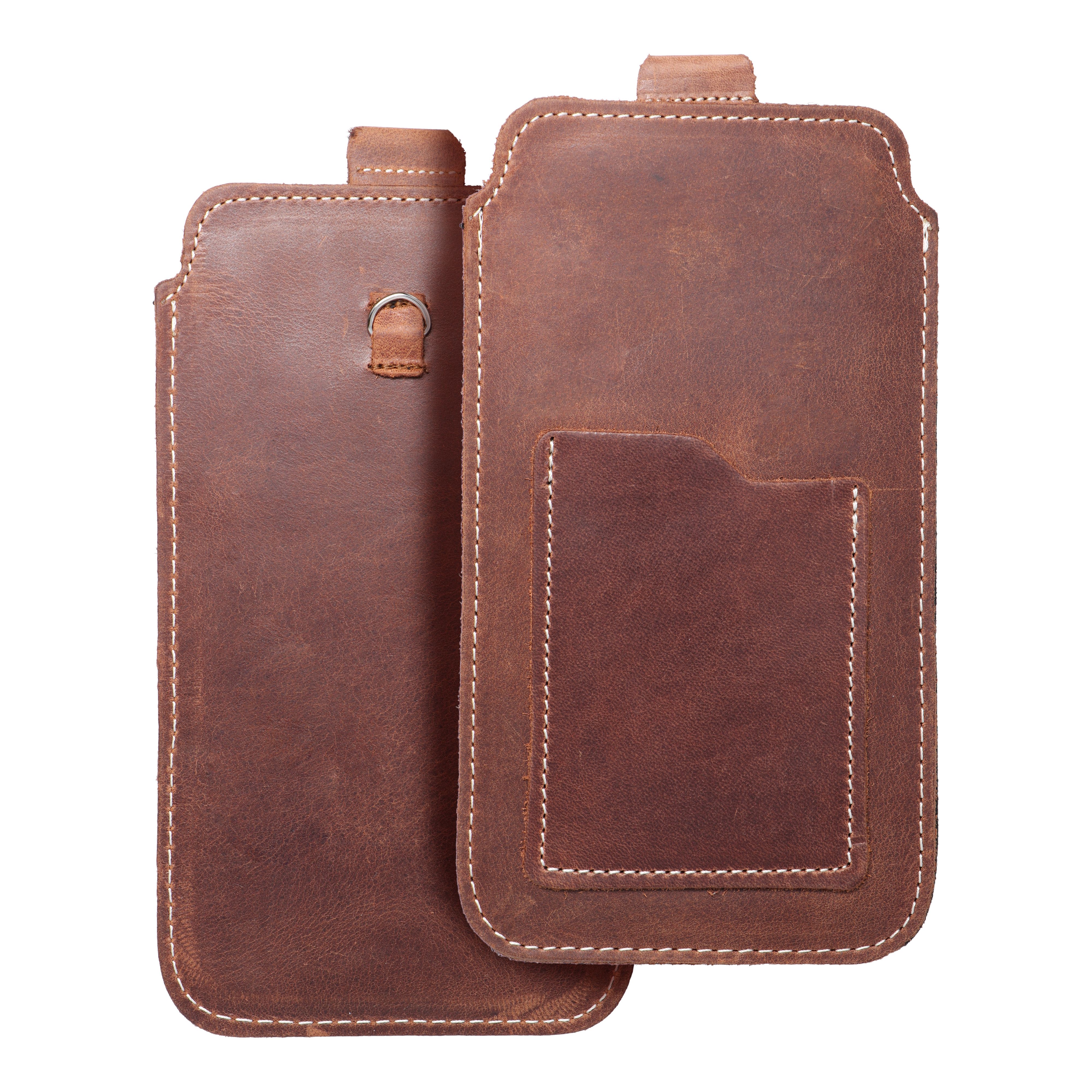 ROYAL Crazy Horse – Bőr univerzális pull-up zseb / barna – 2XL méret – IPHONE 6 PLUS / SAMSUNG A52 / XIAOMI REDMI NOTE 10