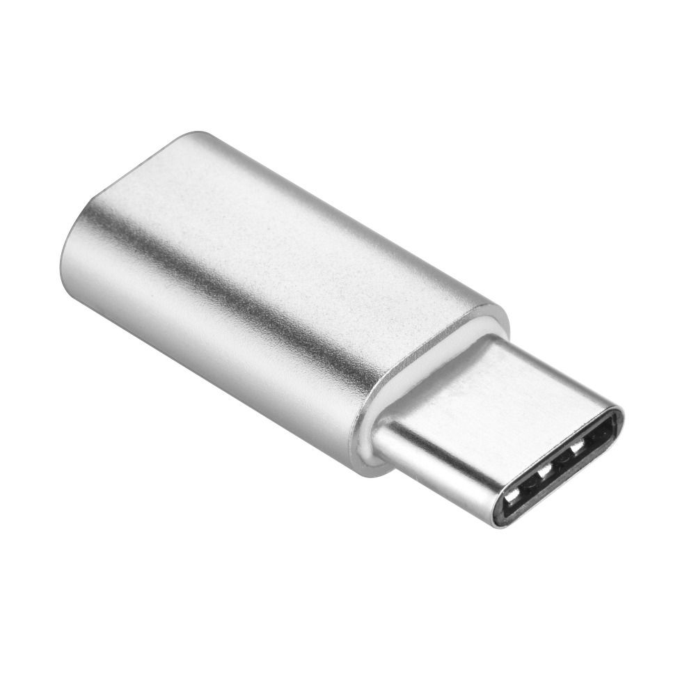Micro USB A (női) – Type C (férfi) ezüst adapter