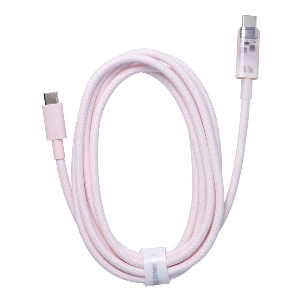 BASEUS Type C – Type C PD 6A 100W Explorer kábel P10319703411-00 / CB000043 2 m rózsaszín